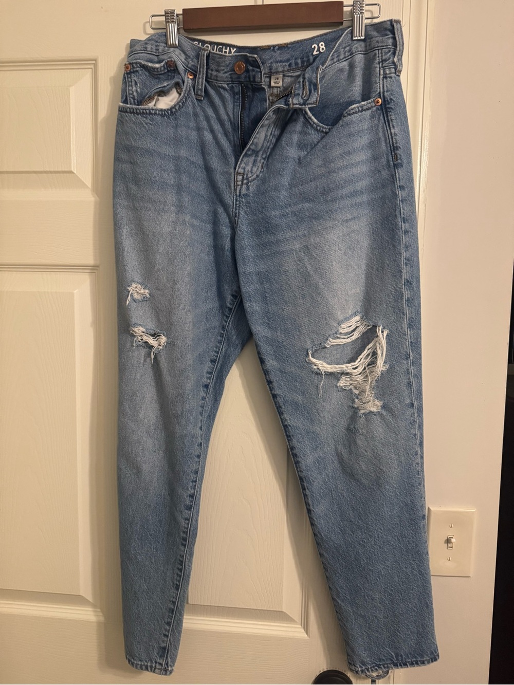 J. Crew Light Blue Distressed Boyfriend Jeans